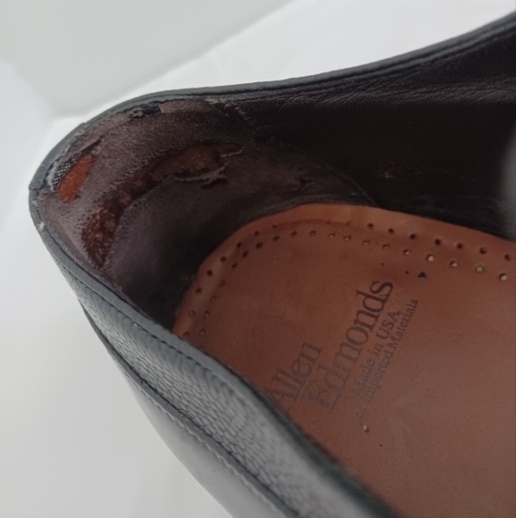Allen Edmonds Black leather lace up dress mens shoes size 13 - Picture 11 of 13